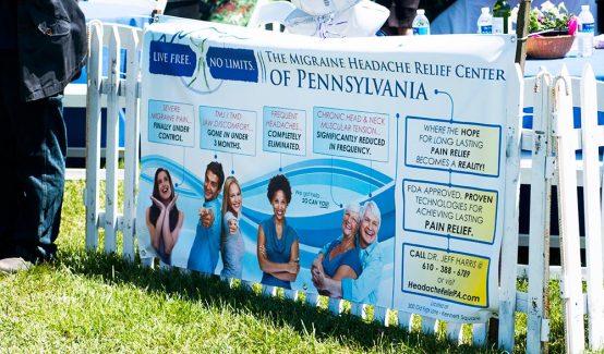 The Migraine Headache Relief Center of Pennsylvania fence runner.